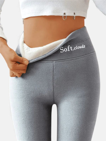 Fleece-lined pants shown from another angle