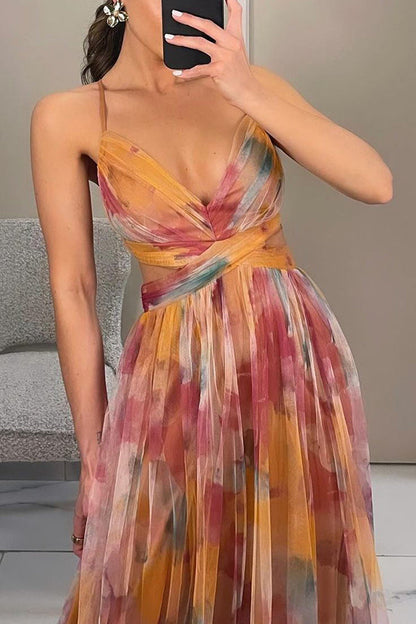 Aurélie | Floral Pleated Maxi Dress