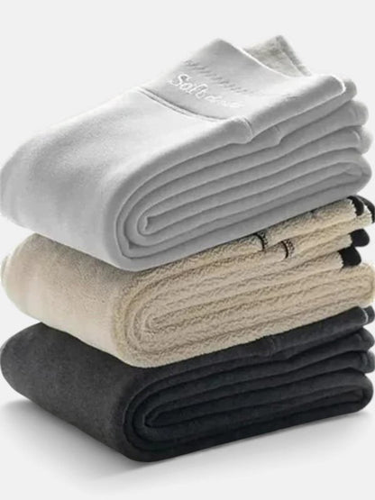 Fleece-lined winter pants back view