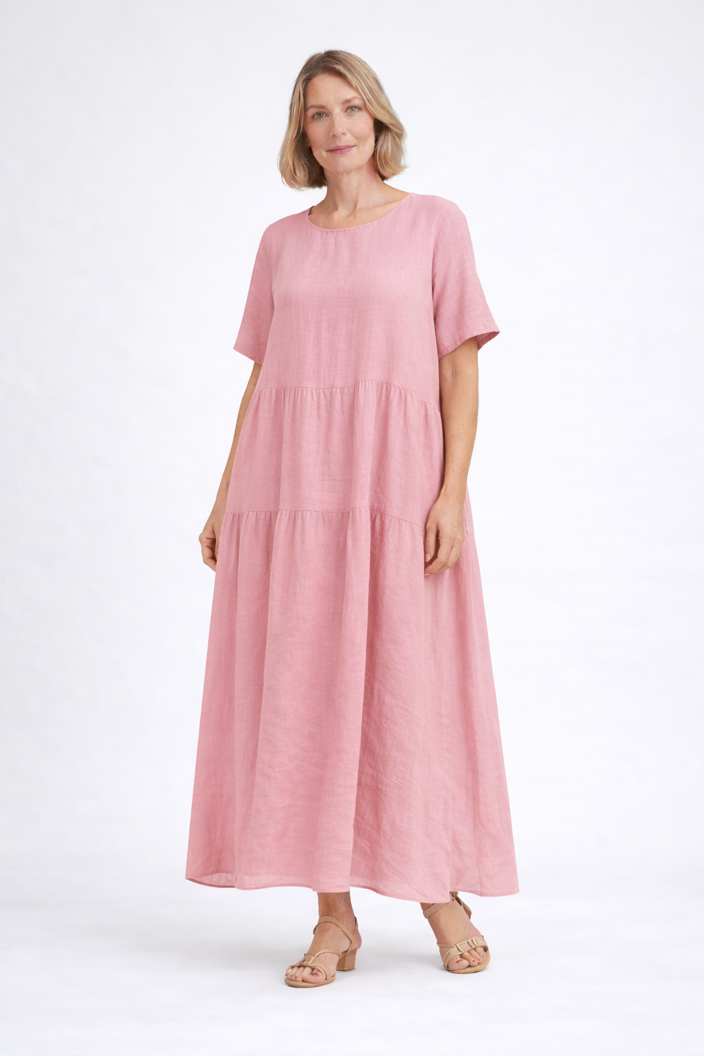 Luna | Tiered Linen Maxi Dress