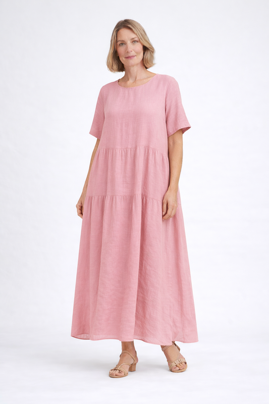Luna | Tiered Linen Maxi Dress
