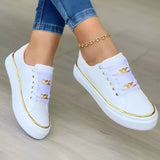 Linnea | Cushioned Gold-Accent Lace-Up Sneakers