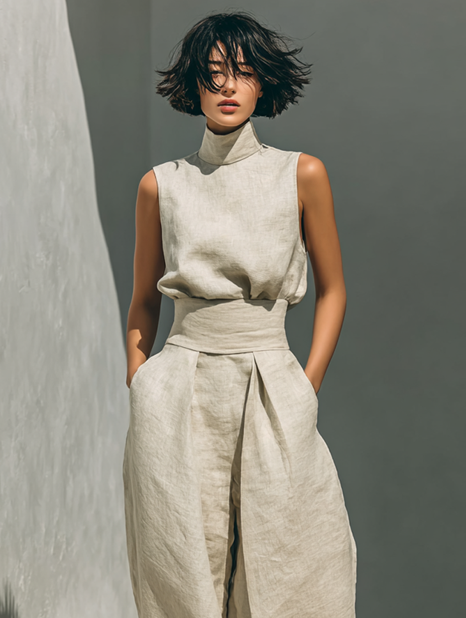 Wobbina | Sleeveless Top & Wide-Leg Trouser Set