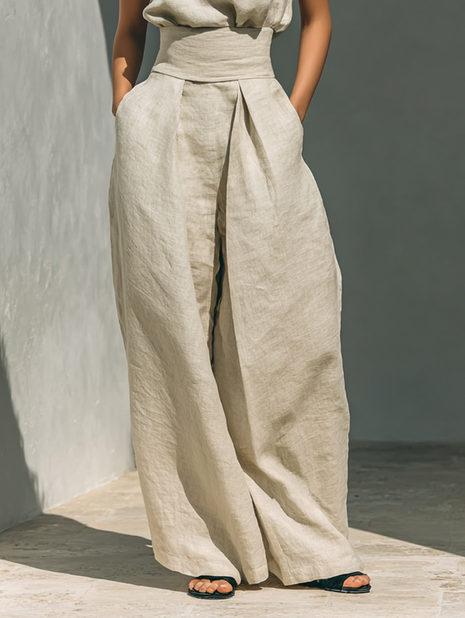 Wobbina | Sleeveless Top & Wide-Leg Trouser Set