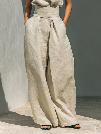 Wobbina | Sleeveless Top & Wide-Leg Trouser Set
