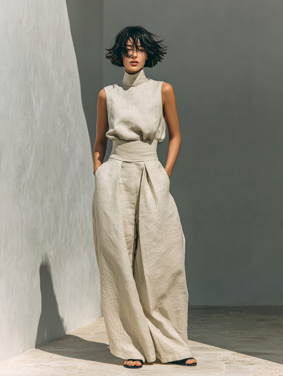 Wobbina | Sleeveless Top & Wide-Leg Trouser Set
