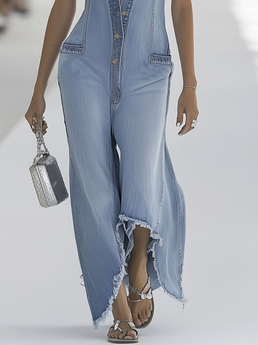 Andromeda | Sleeveless Wide Leg Jumpsuit
