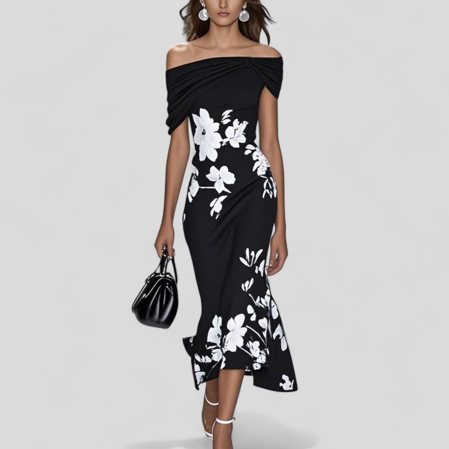 Isla | Floral Ruffle Midi Dress