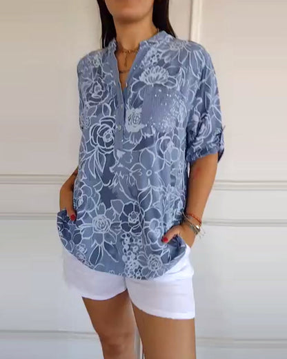 Rowella | Floral Button-Up Blouse