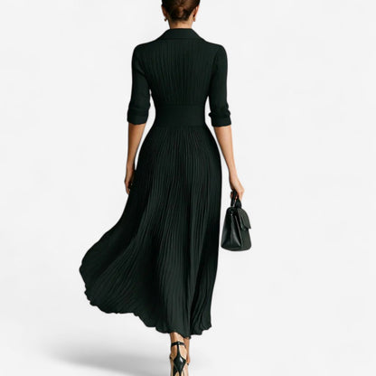 Pleated maxi dress shown from another angle