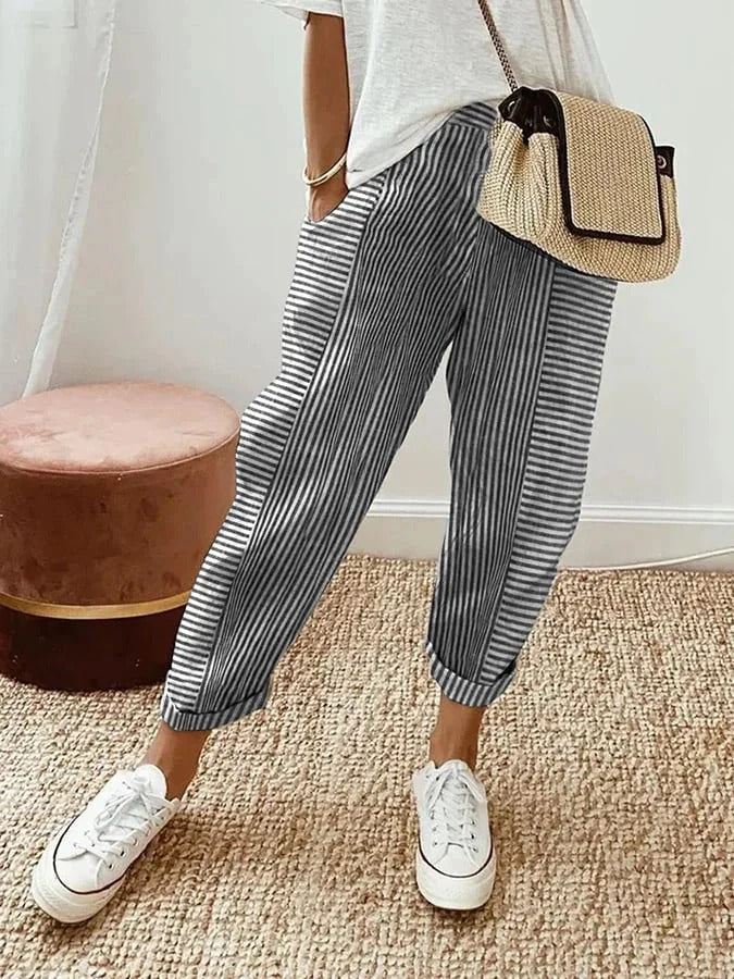 Sabine | Striped Drawstring Pants