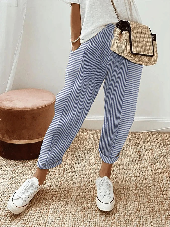 Sabine | Striped Drawstring Pants