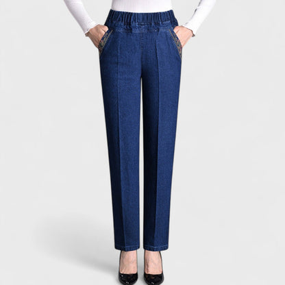 Straight-leg pants showing the side pocket