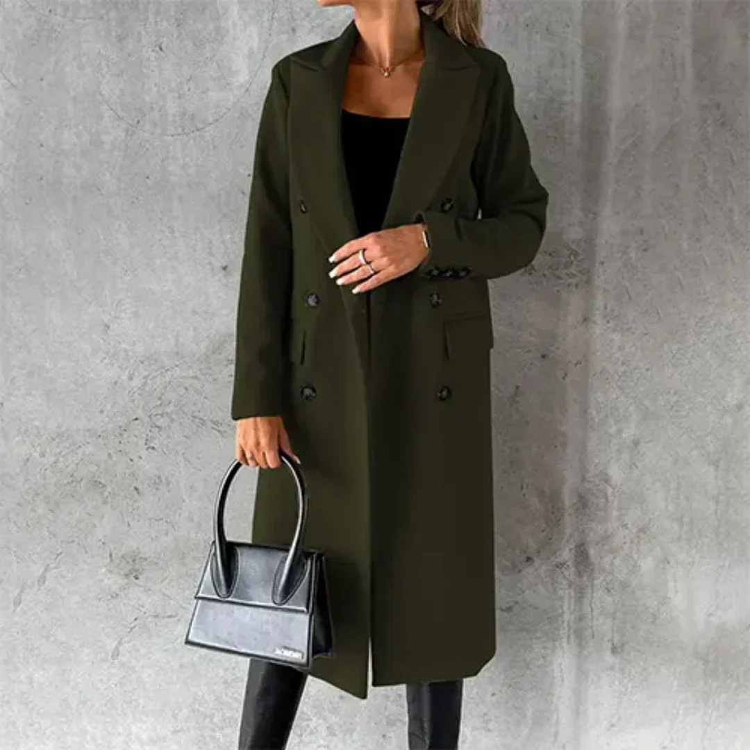 Trench coat shown in a second colourway