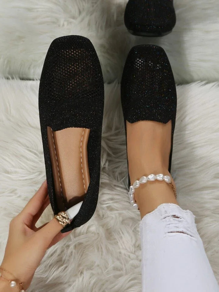 Slip-on loafers viewed from the side at the low vamp opening