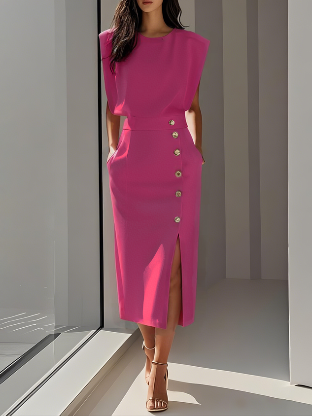 Midi dress showing the shoulder and armhole