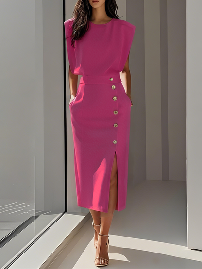 Midi dress showing the shoulder and armhole