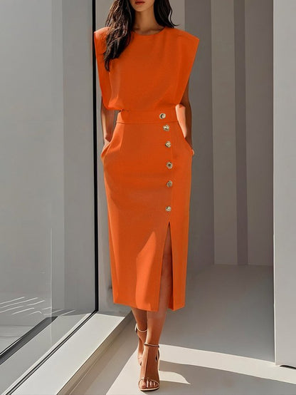Midi dress showing the hemline