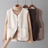 Button-front knit vest, front view