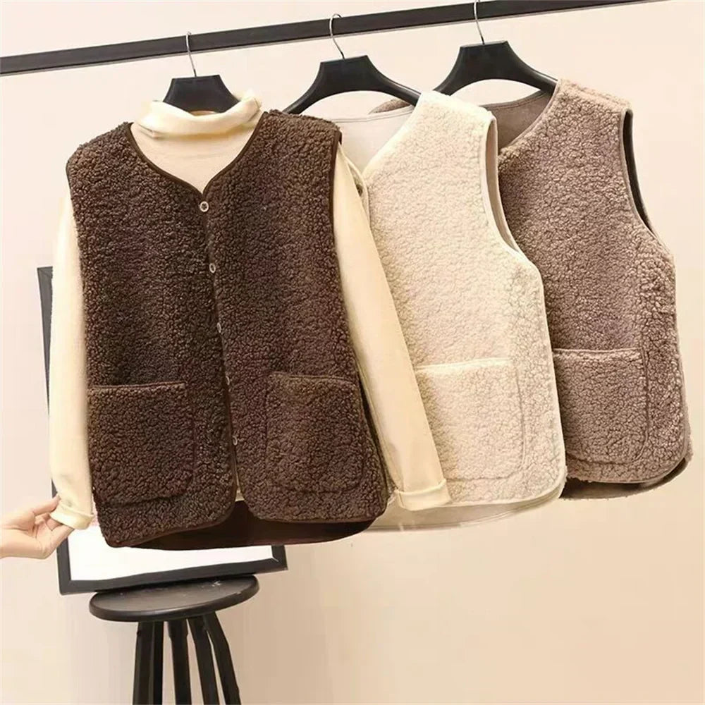 Knit vest shown in a second colourway