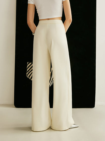 Wide-leg wrap pants shown in a third colourway