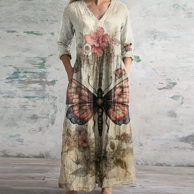 Vivienne | Retro Floral Maxi Dress