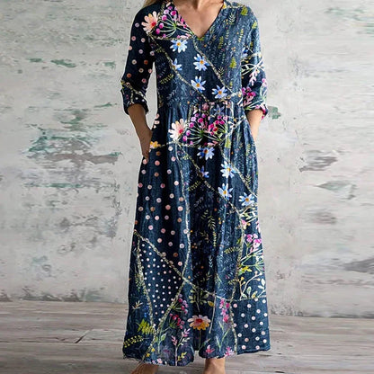 Vivienne | Retro Floral Maxi Dress