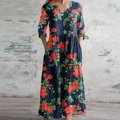 Vivienne | Retro Floral Maxi Dress