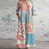 Cornelia | Flowing Retro Floral Maxi Dress