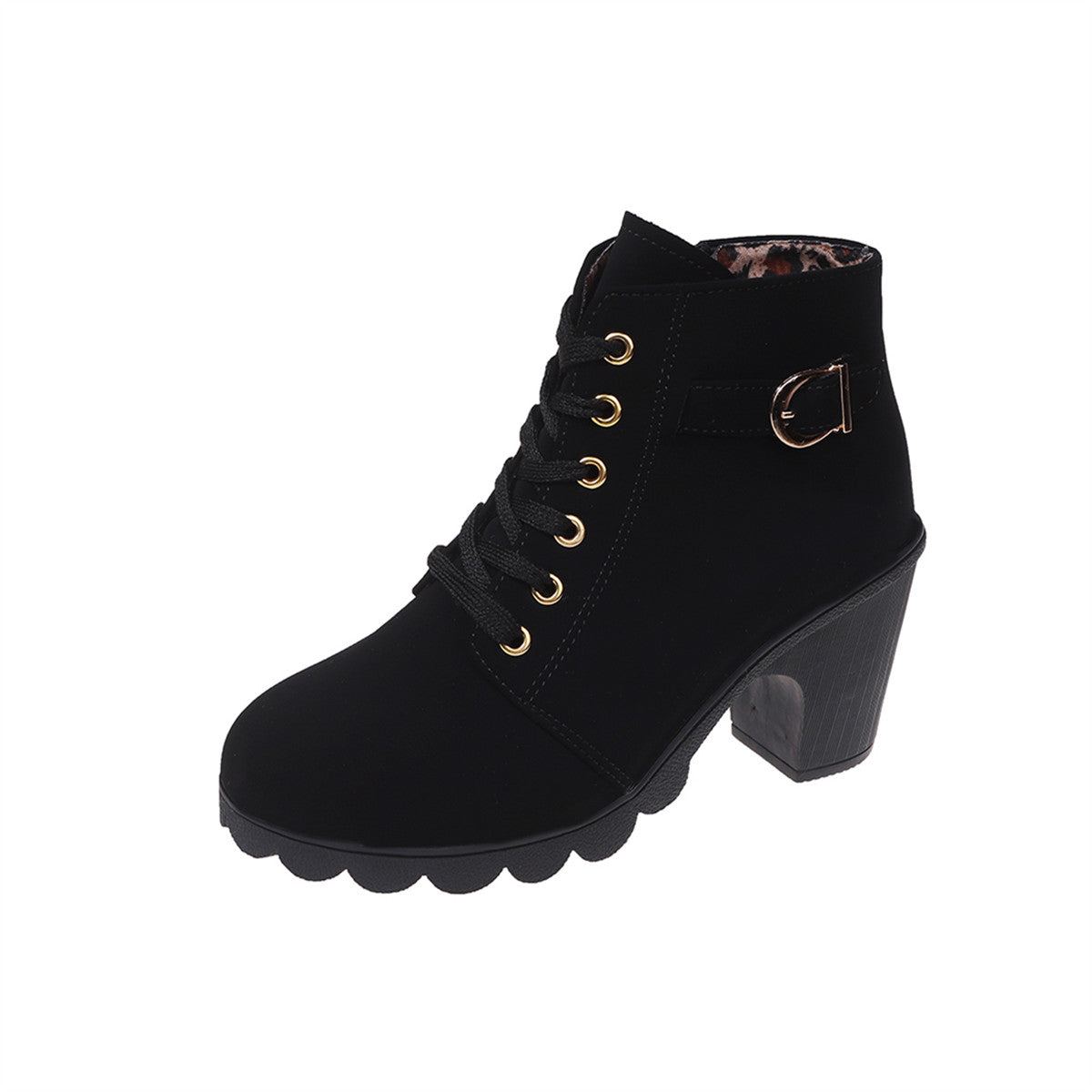 Kirsten | Lace-Up Chunky Heel Ankle Boots