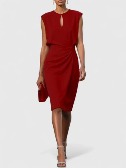 Midi cocktail dress shown from the back