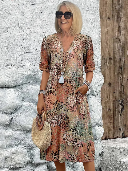 Mira | Colourful Printed Midi Dress