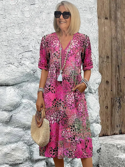 Mira | Colourful Printed Midi Dress