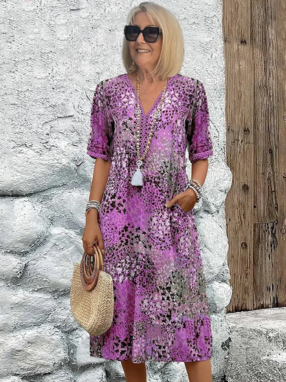 Mira | Colourful Printed Midi Dress