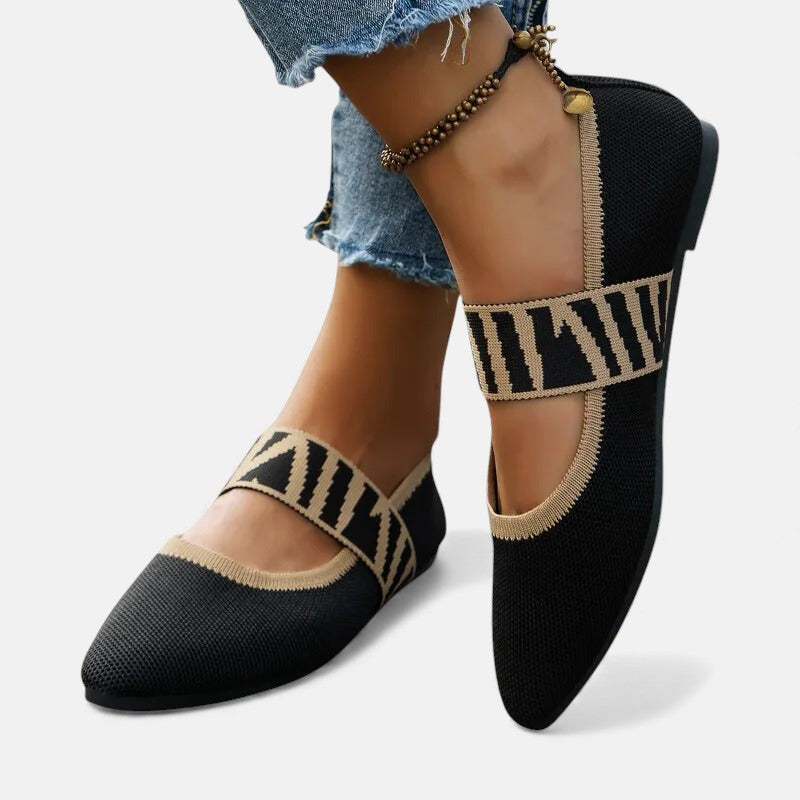 Isolde | Pointed Knit Comfort Flats