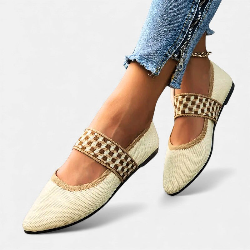 Isolde | Pointed Knit Comfort Flats