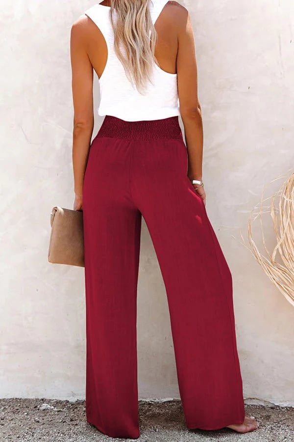 Faye | High-Waisted Smocked Pants