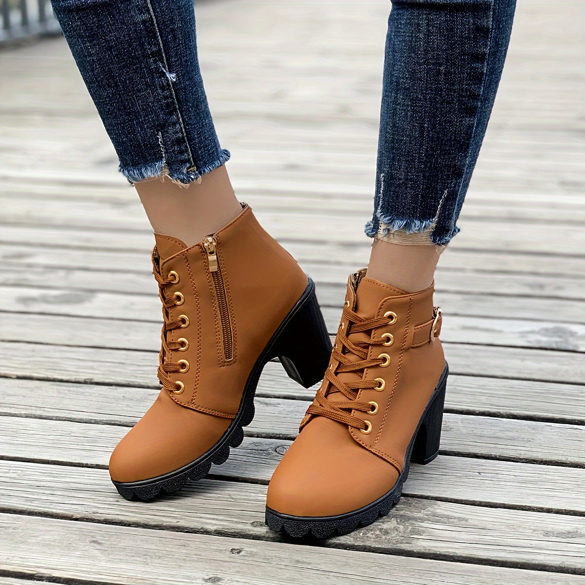 Lace-up ankle boots shown across the colour range
