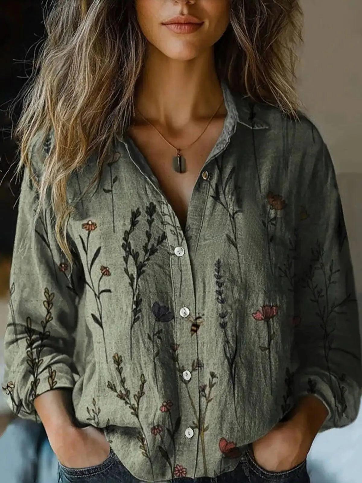 Nella | Botanical Button-Down Shirt