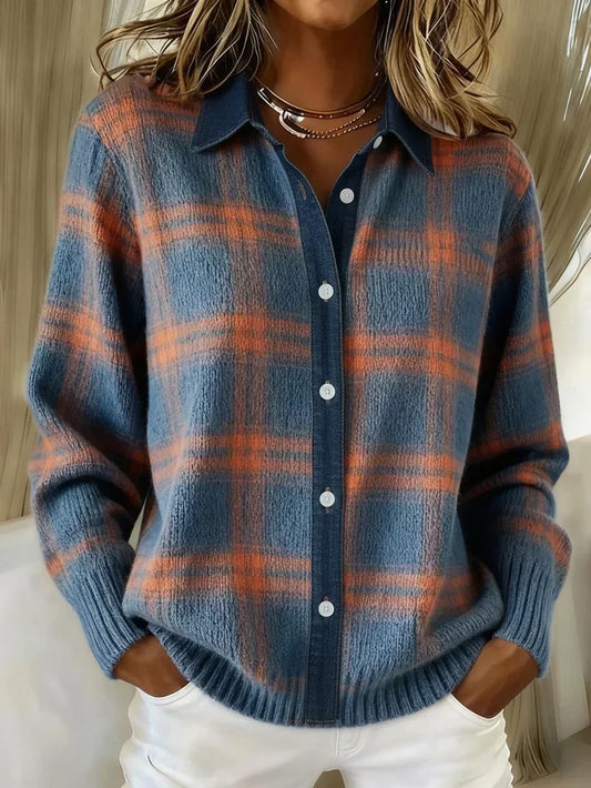 Longline button-front cardigan, front view