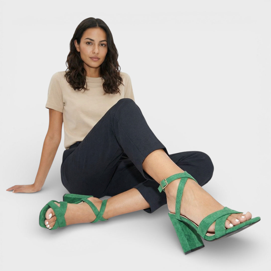 Esmée | Square-Heel Crossed-Strap Sandals