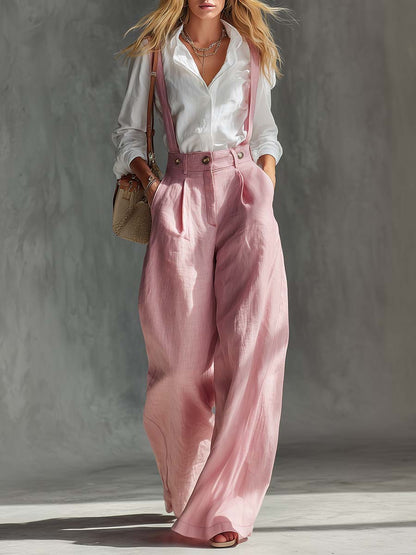 Gwendolyn | Wide Leg Suspender Overalls
