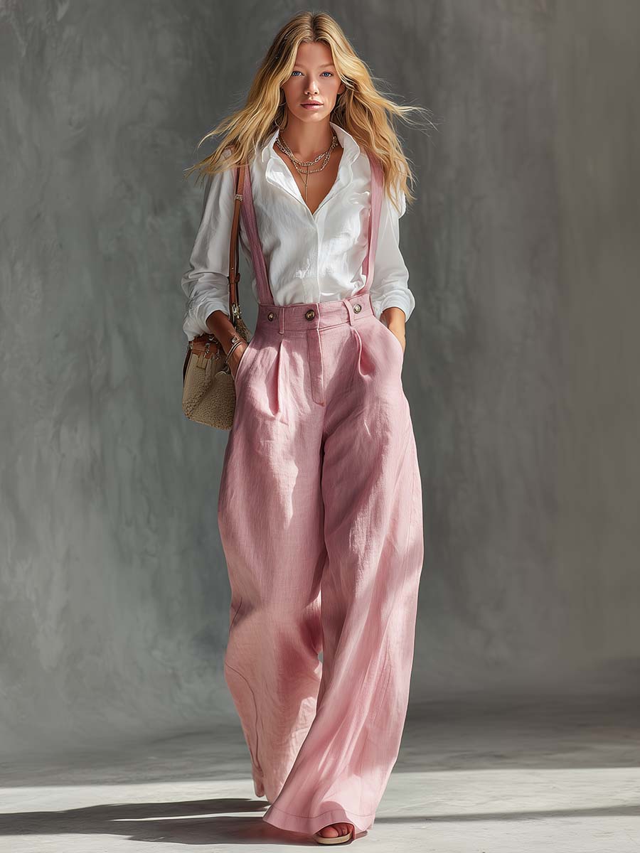 Gwendolyn | Wide Leg Suspender Overalls