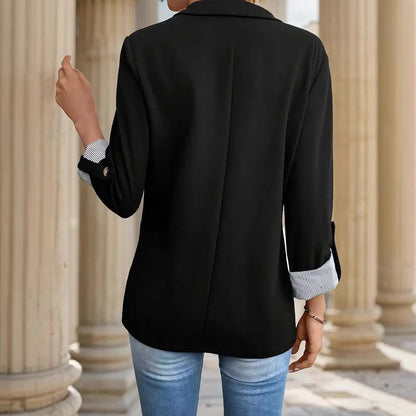 Notch-lapel blazer shown in a third colourway