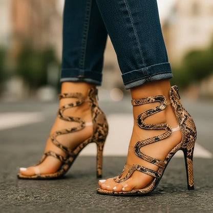 Vesper | Snake-Print Stiletto Heels