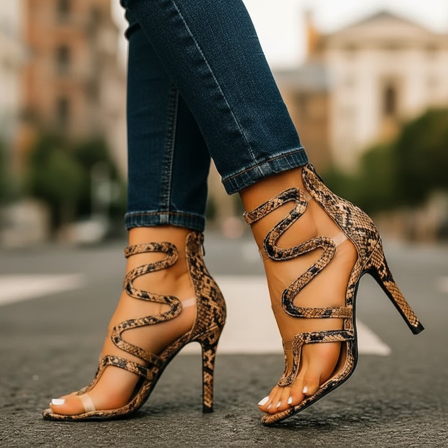 Vesper | Snake-Print Stiletto Heels