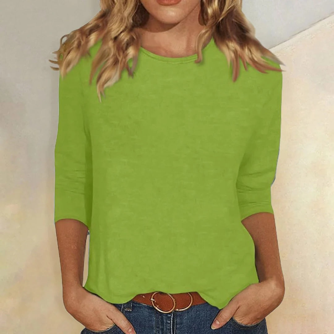 Stella | Crew Neck Three-Quarter Sleeve Top
