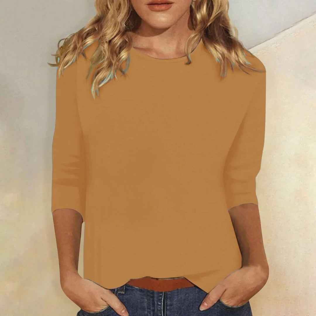 Stella | Crew Neck Three-Quarter Sleeve Top