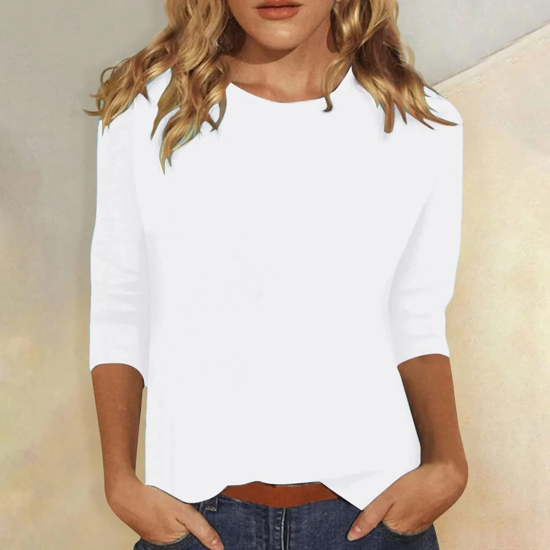 Stella | Crew Neck Three-Quarter Sleeve Top