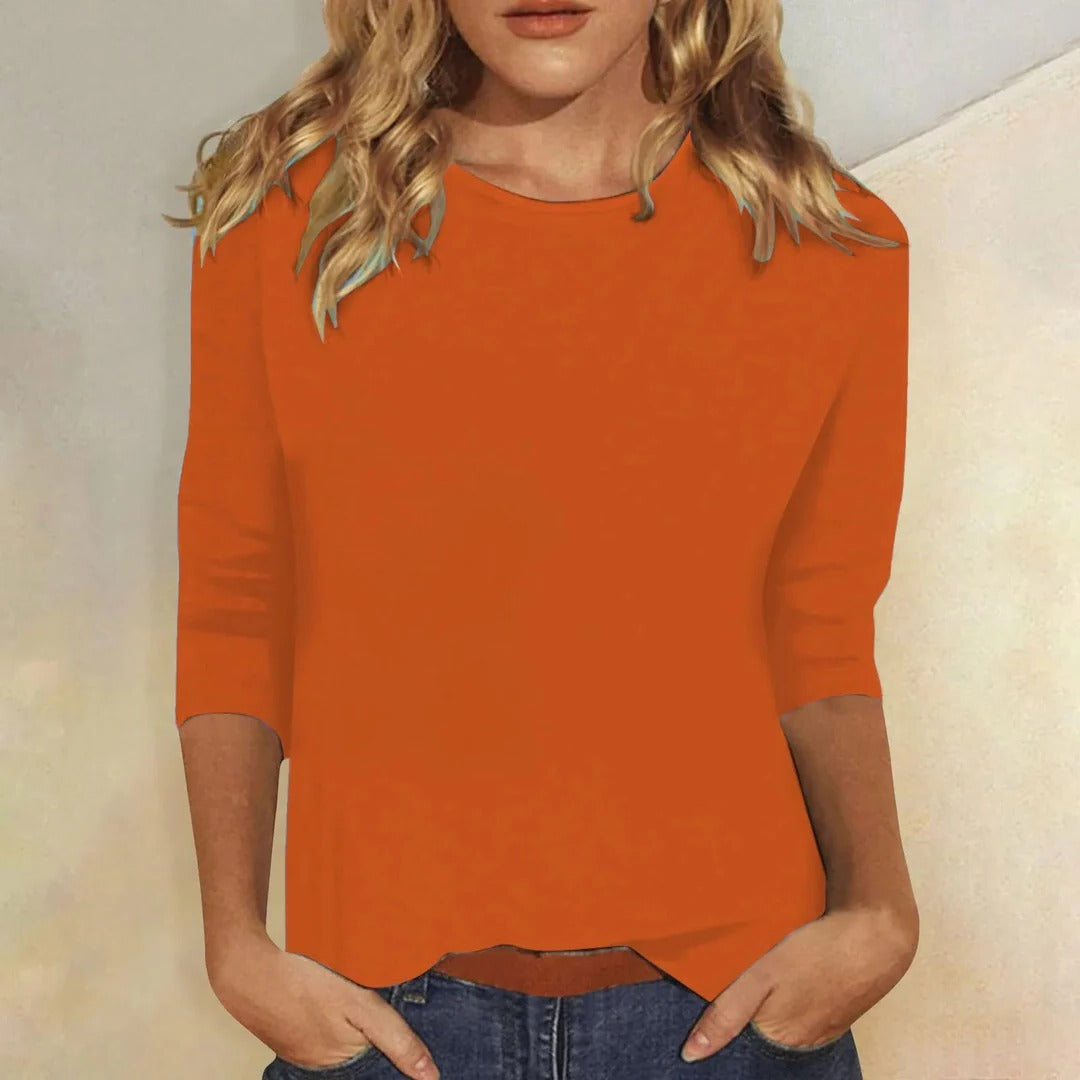 Stella | Crew Neck Three-Quarter Sleeve Top